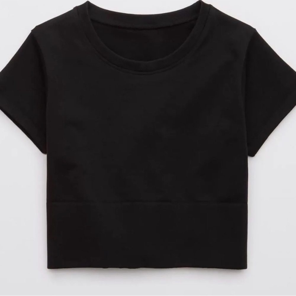Black Cropped athletic T-Shirt